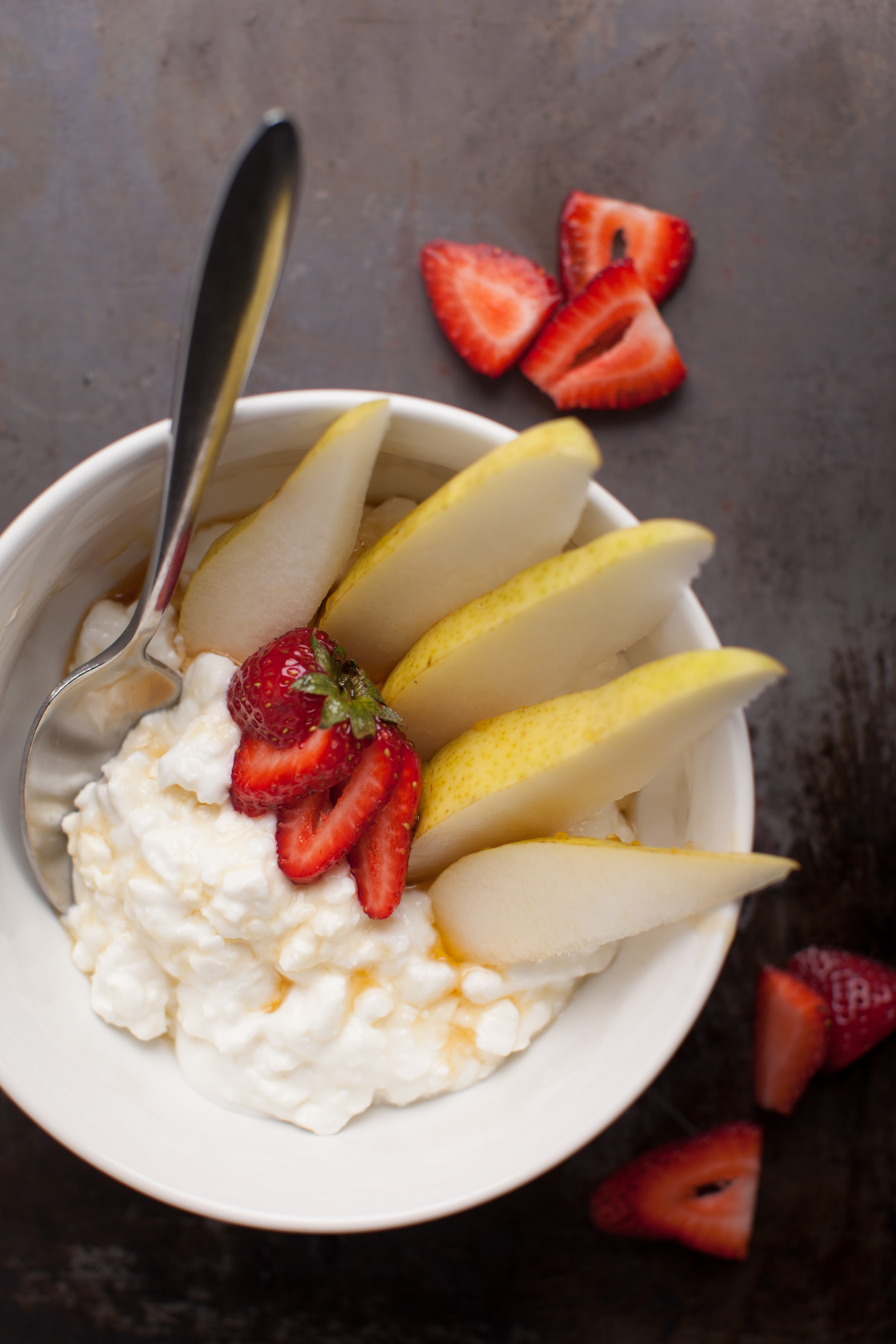Cottage Cheese with Pears and Strawberries Home Baked Joy
